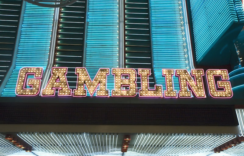 An old fashioned light bulb sign Gambling