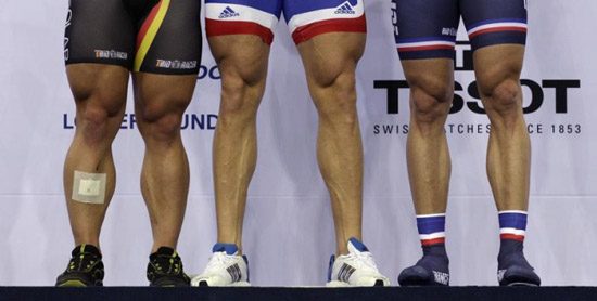 legs of cyclists 