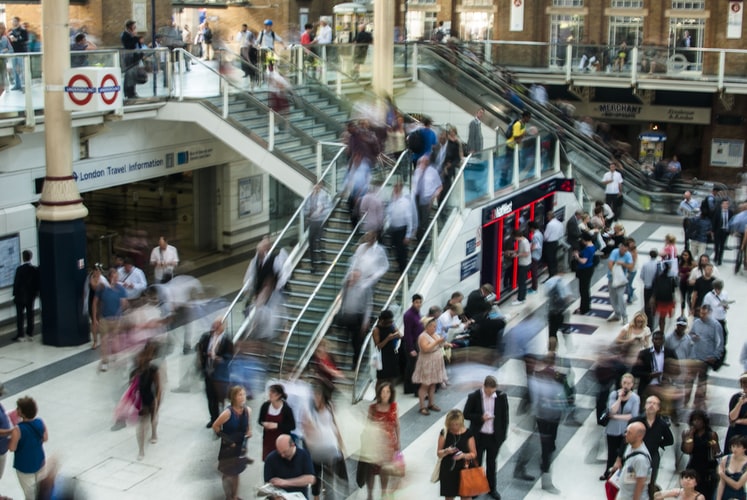 London underground crowds