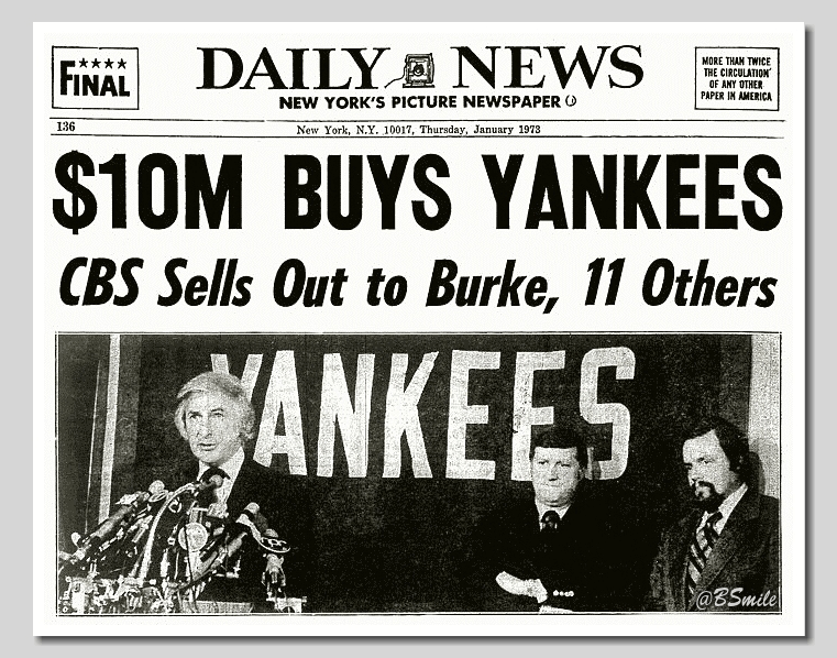 Newspaper clipping of The Boss buying The Yankees