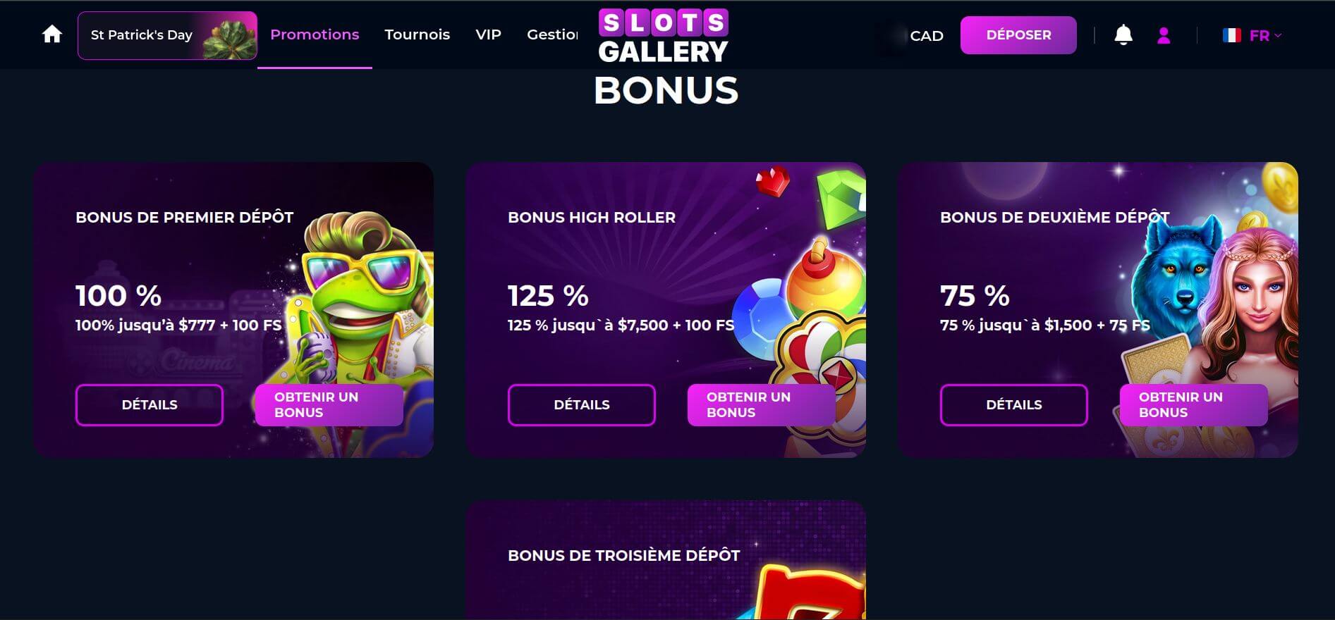 Slots Gallery bonus