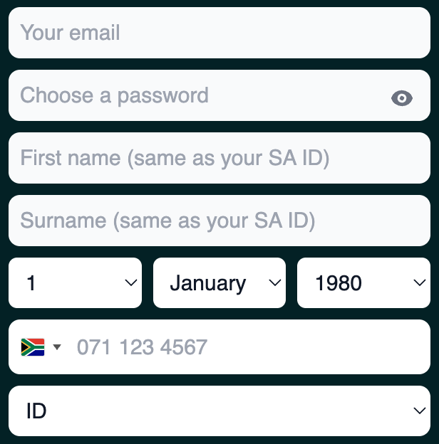 ZARbet sign up - 1