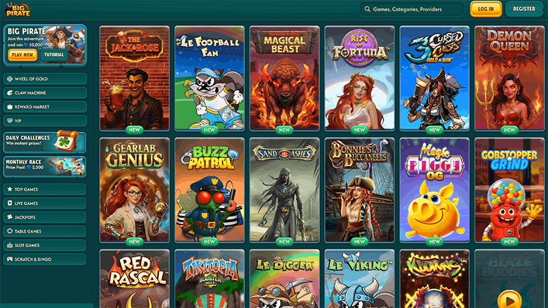 new games at bigpirate casino