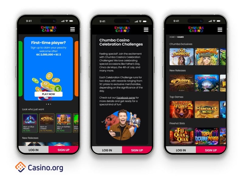 Chumba mobile screenshots