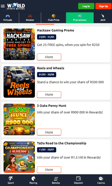 World Sports Betting ZA 2