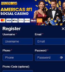 bang coins sign up enter details