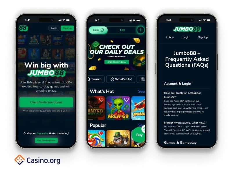 Jumbo88 mobile view