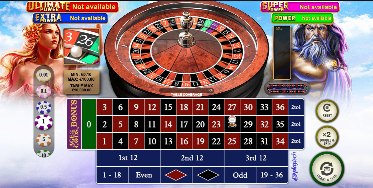 Age of the Gods bonus roulette