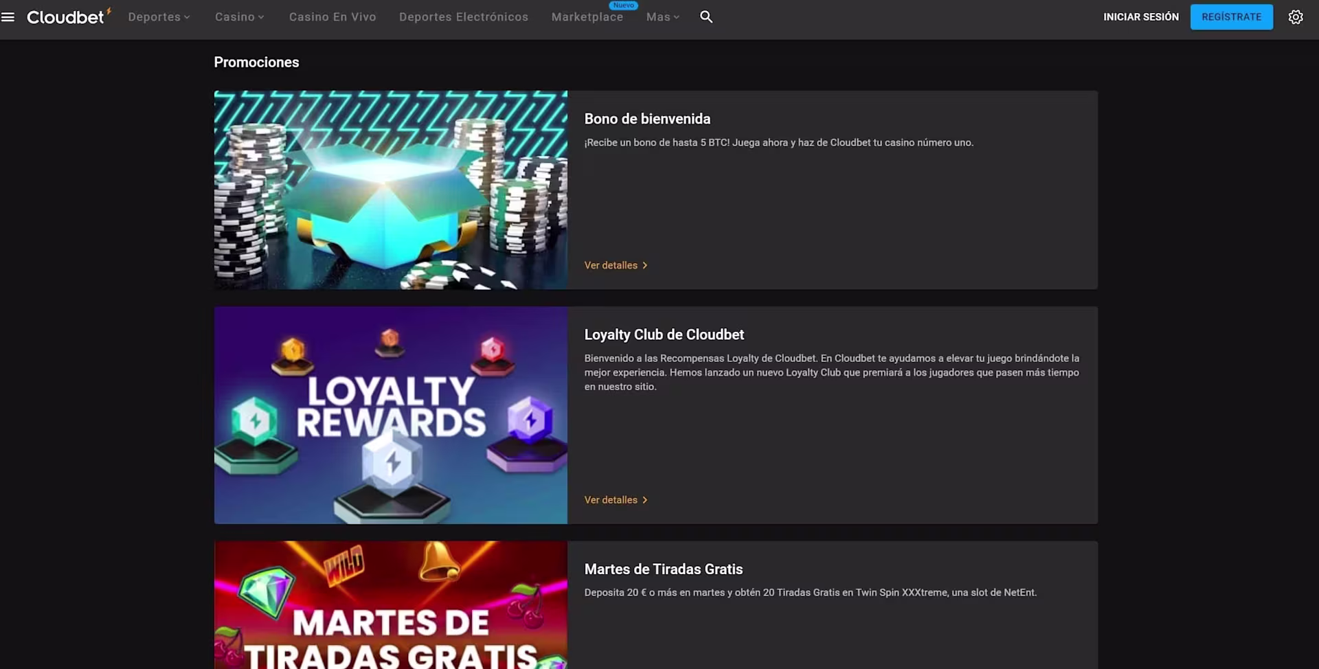 Cloudbet AR Promociones