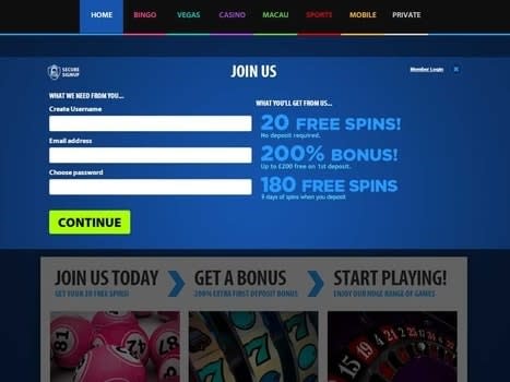 Screenshot of Registration Screen at BGO Thumbnail