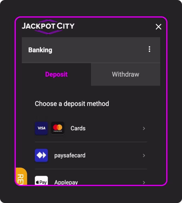 How to deposit jackpot city 2