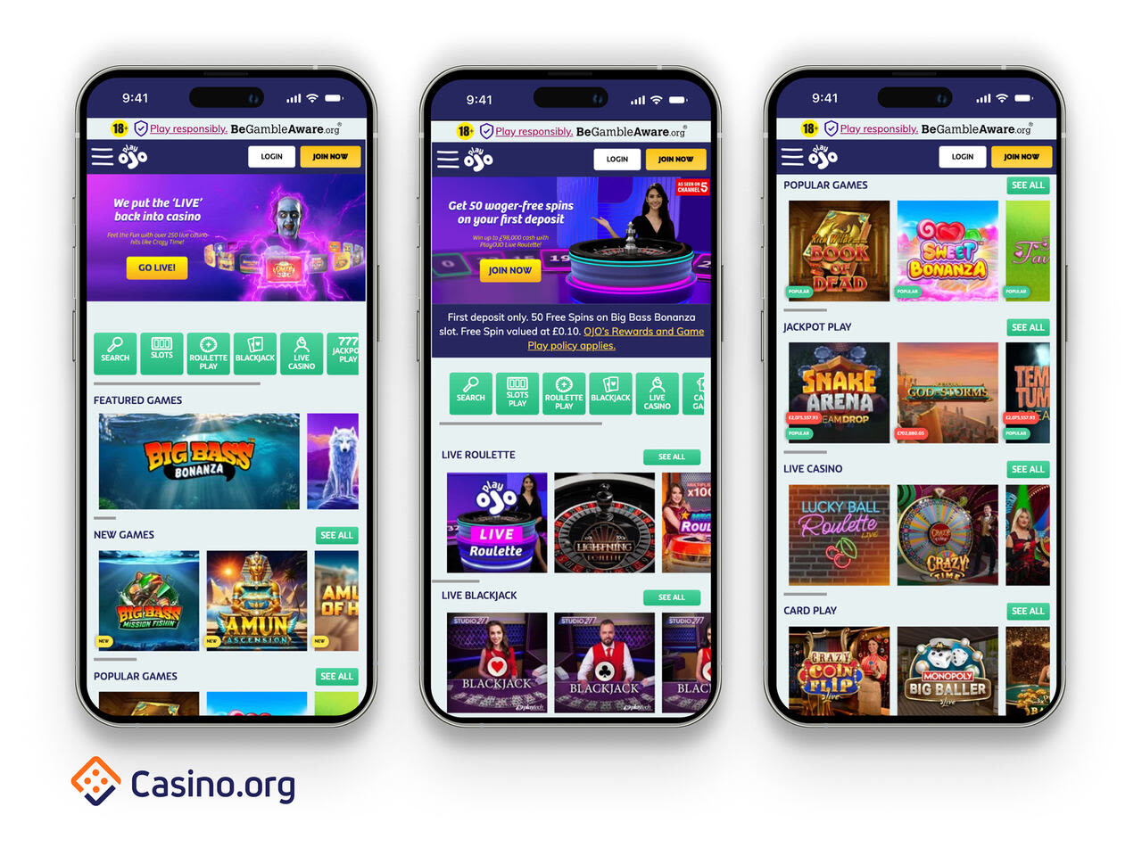 PlayOJO UK screenshots