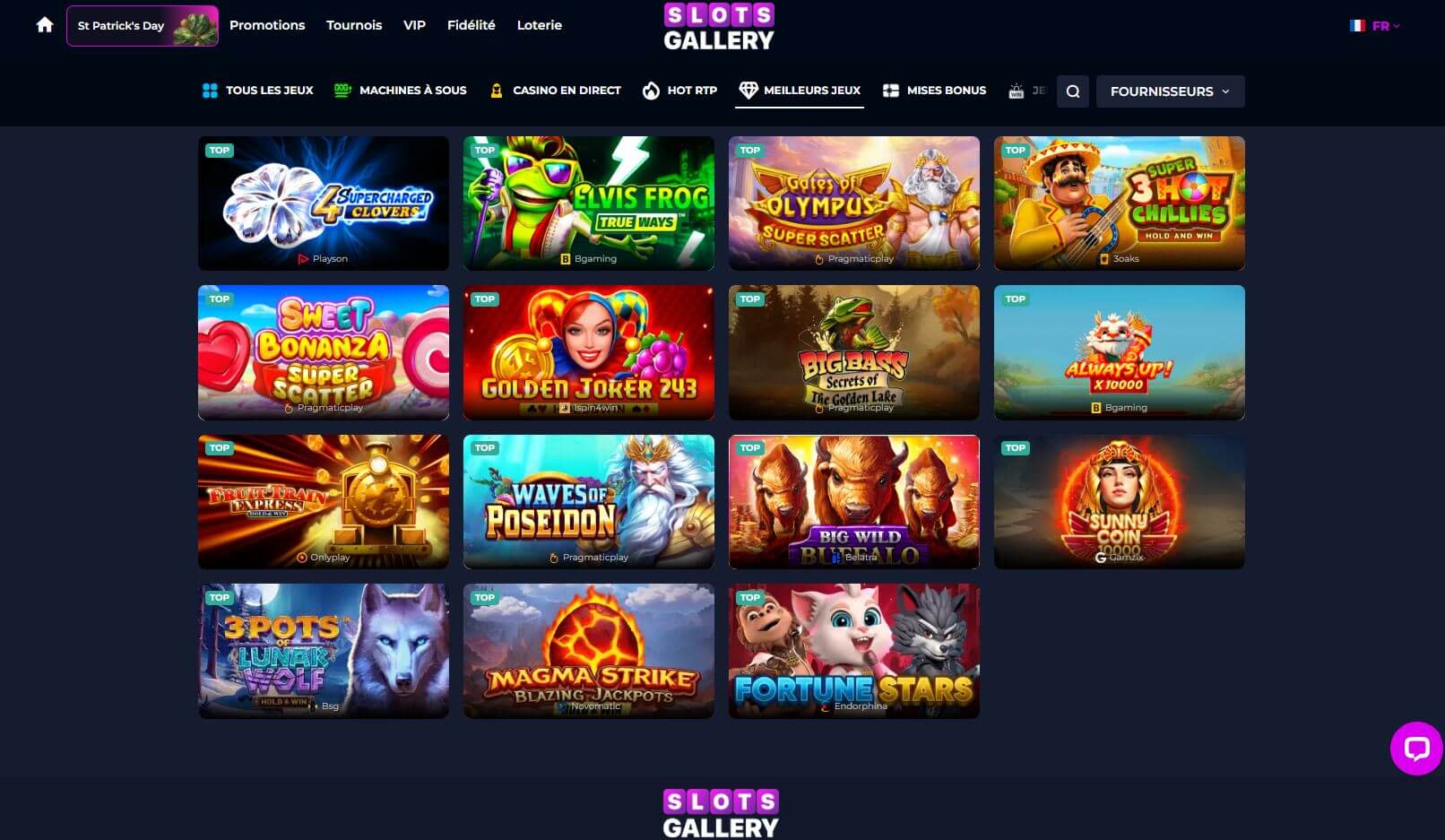 Slots Gallery popular games