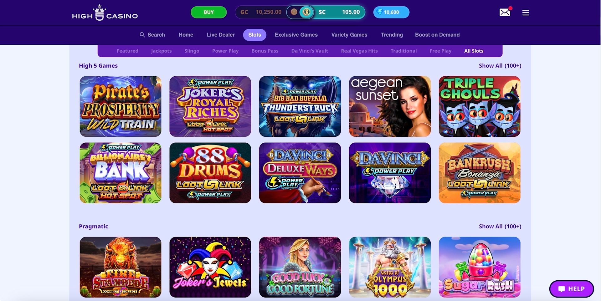 Juegos exclusivos de High 5 Casino 