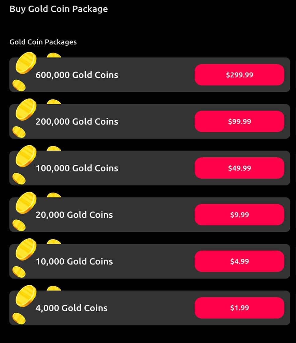 Paquetes de Gold coins en McLuck Casino