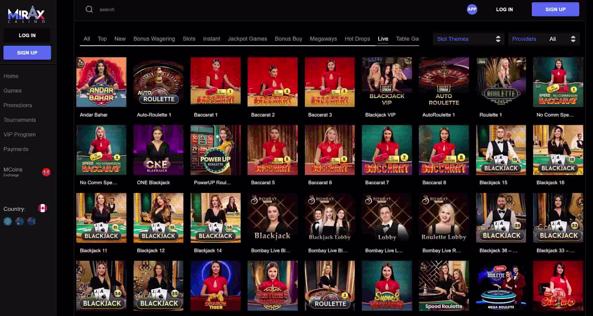 Mirax Live Casino