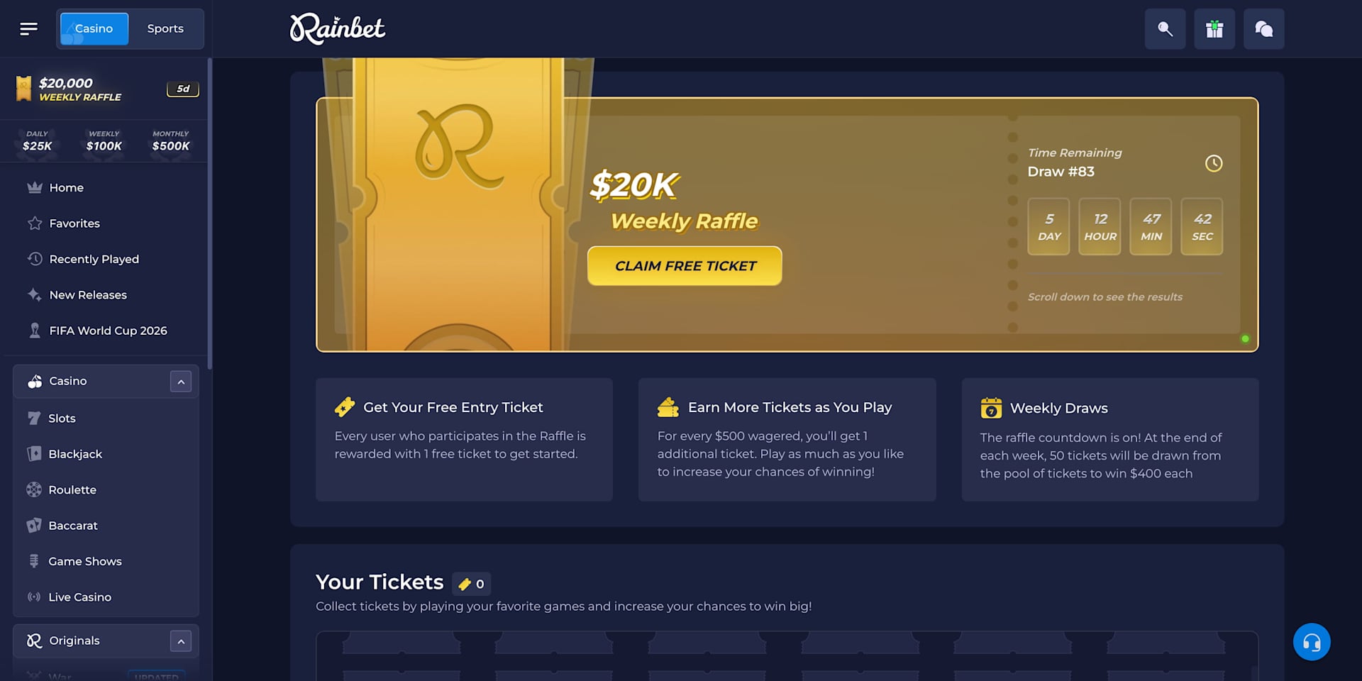 Rainbet Weekly Raffle