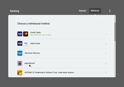 Go to the casino cashier