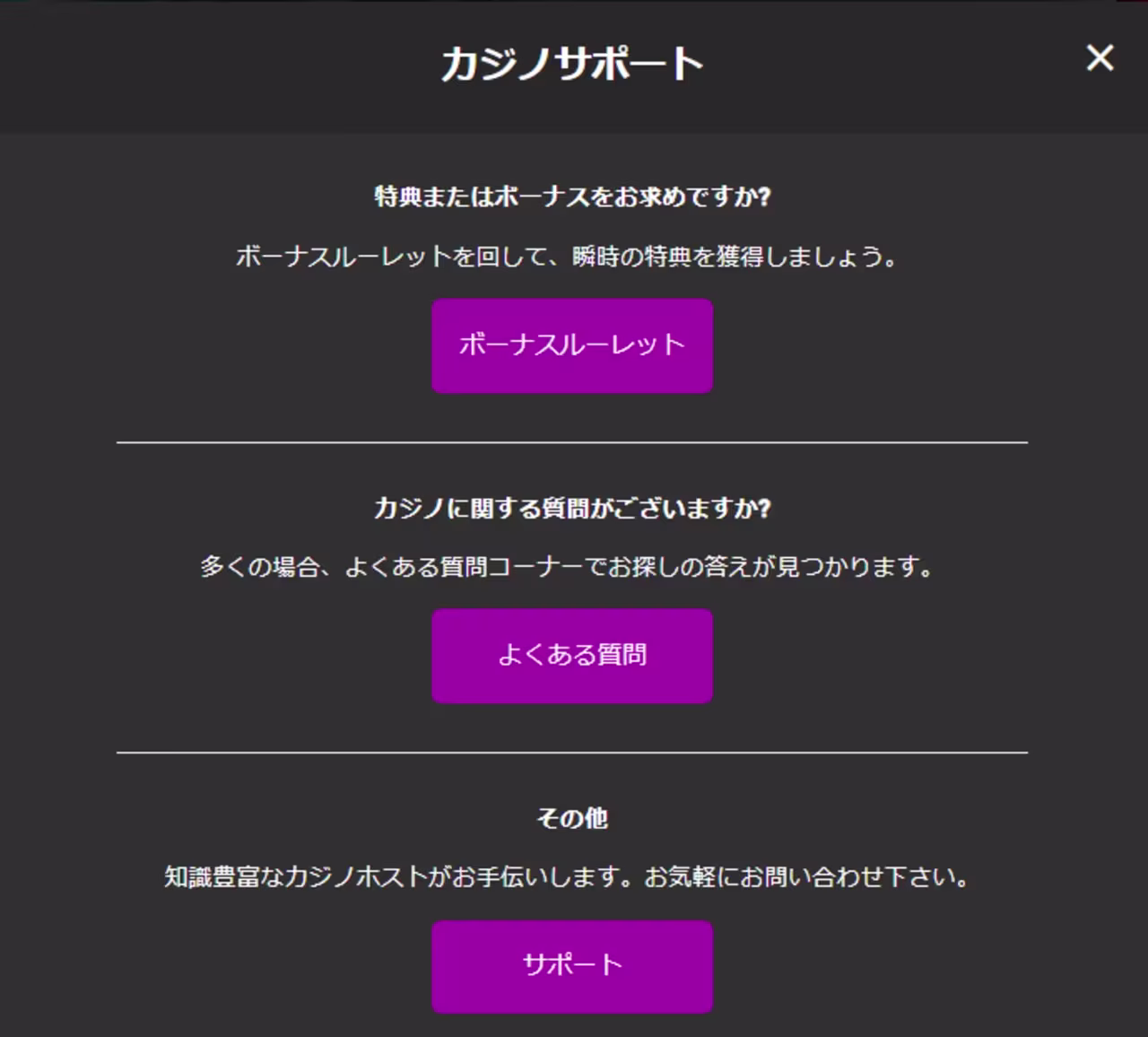 ジャックポットシティの日本語サポート
