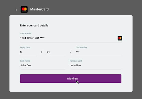 Withdrawal Mastercard Step 3