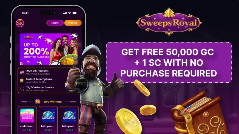 sweeps royal casino promo code