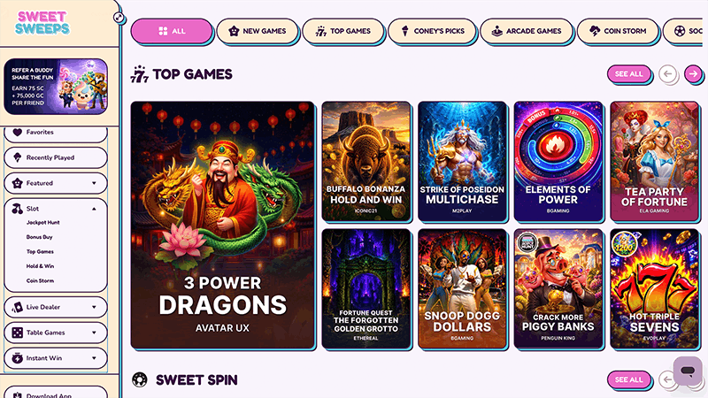 sweetsweeps games