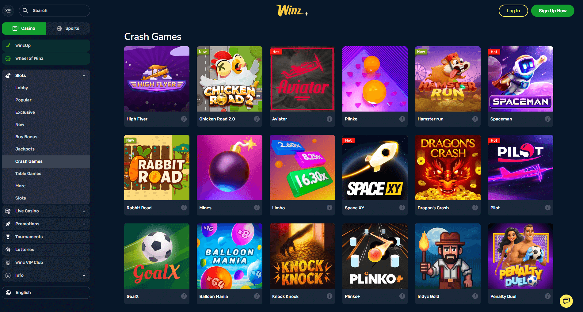 Winz crash games