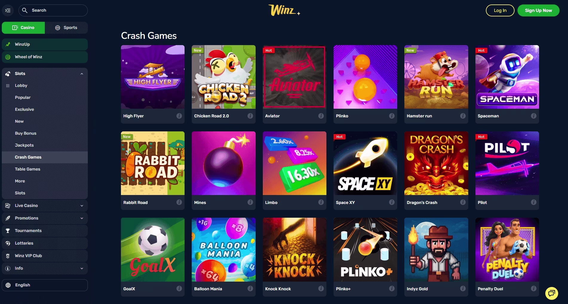 Winz crash games