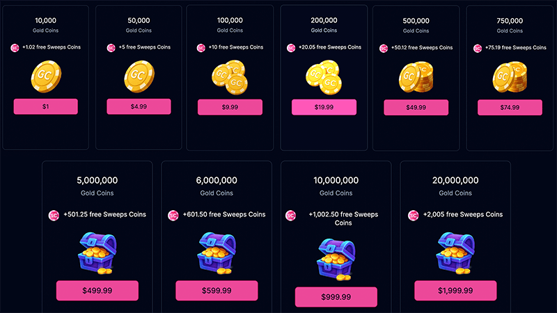 chanced casino coin packages