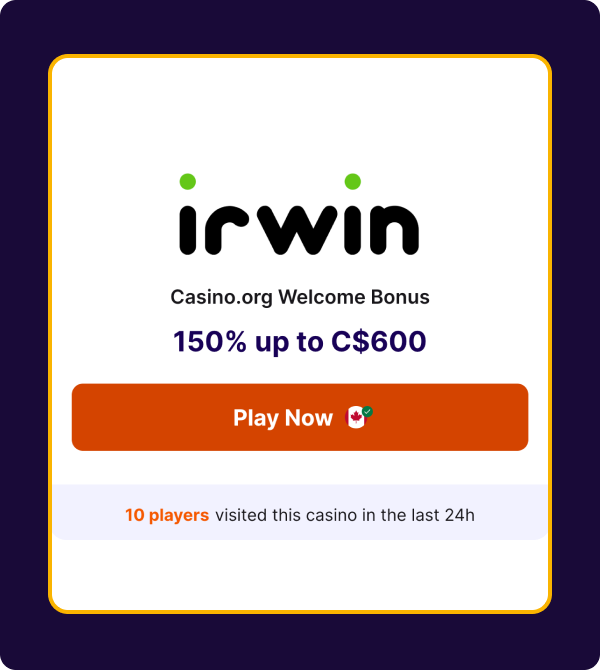 Irwin casino welcome bonus