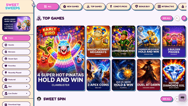 sweet sweeps casino testing