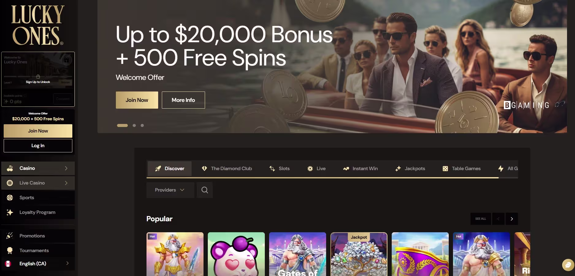lucky ones canada welcome bonus