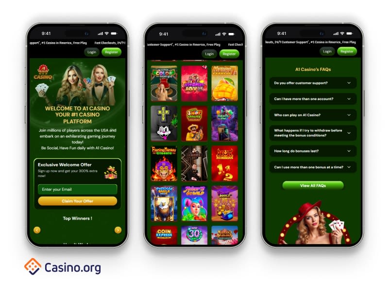 Voorbeeld van online casino interface
