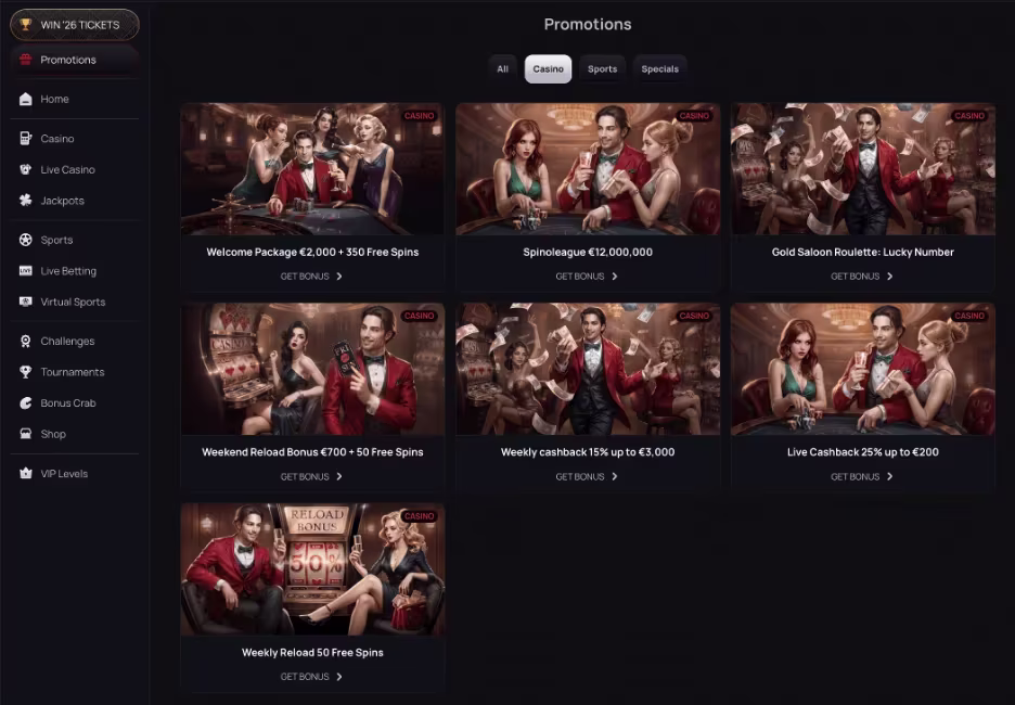 Casinova promotions screenshot (1)