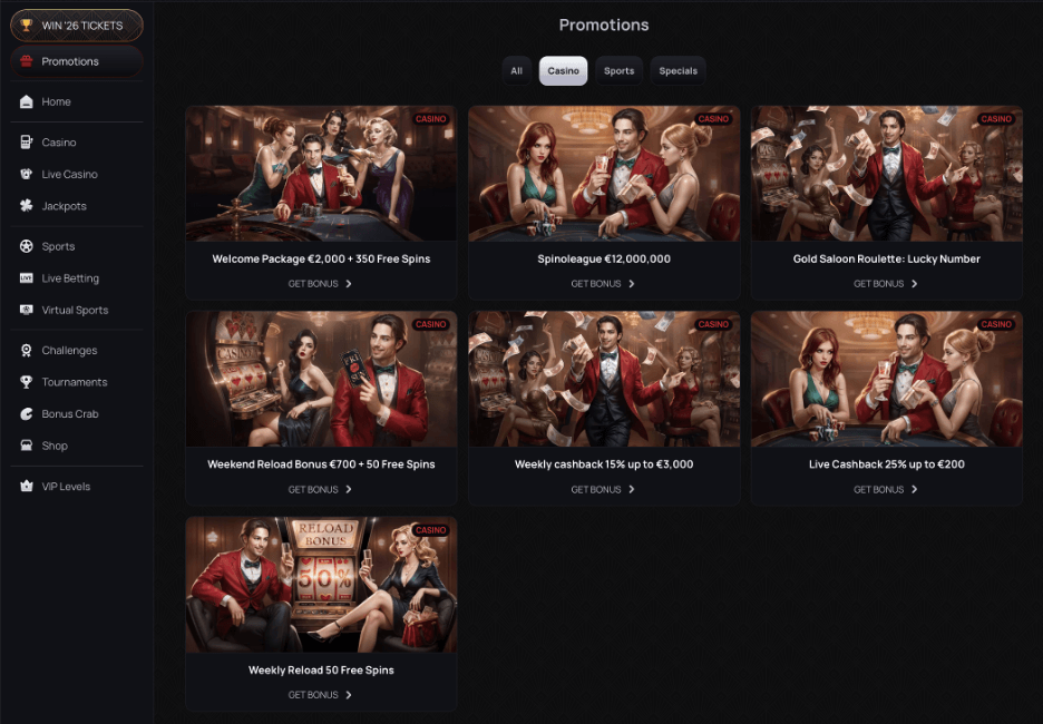 Casinova promotions screenshot (1)