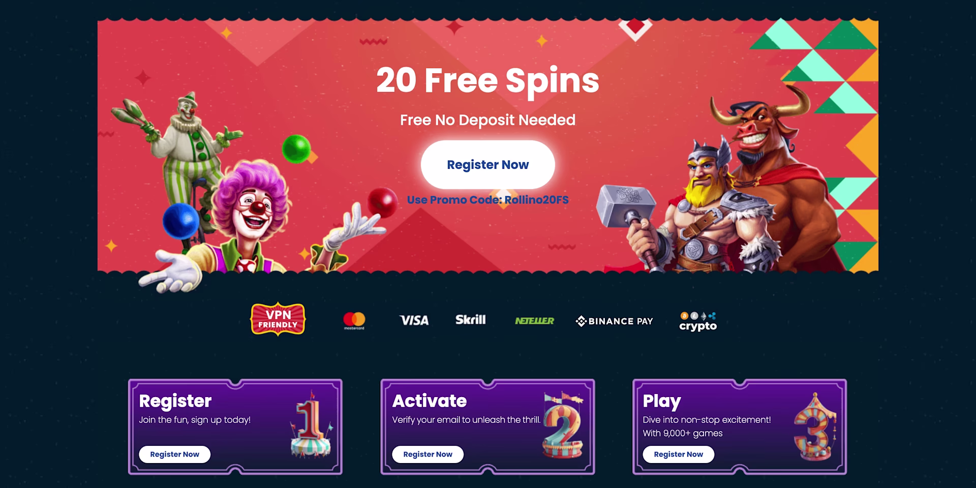 Rollino free spins