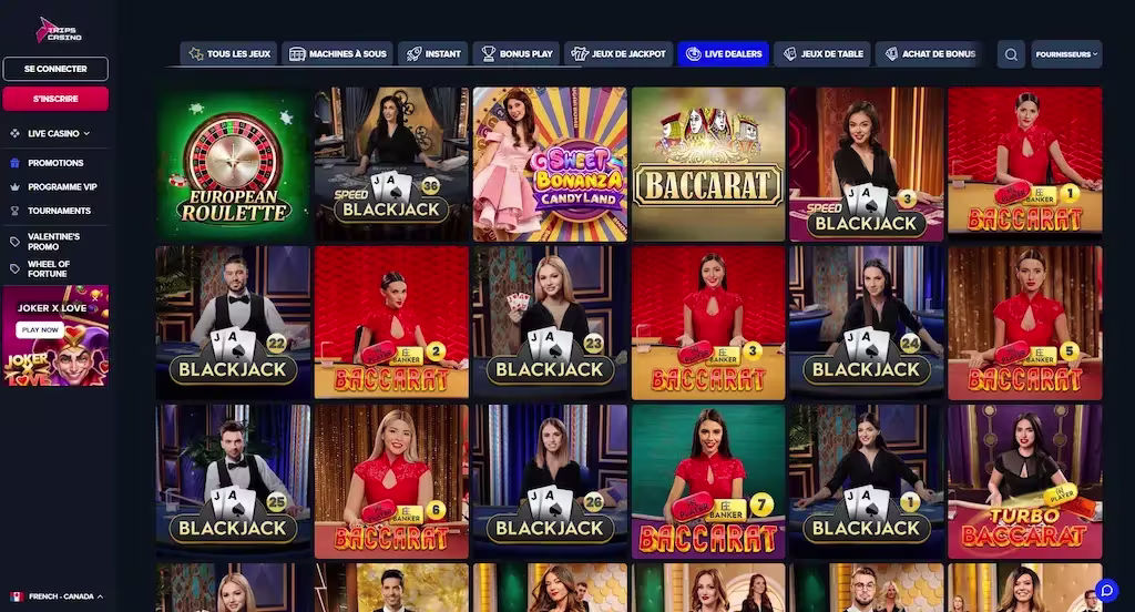 Trips casino live games