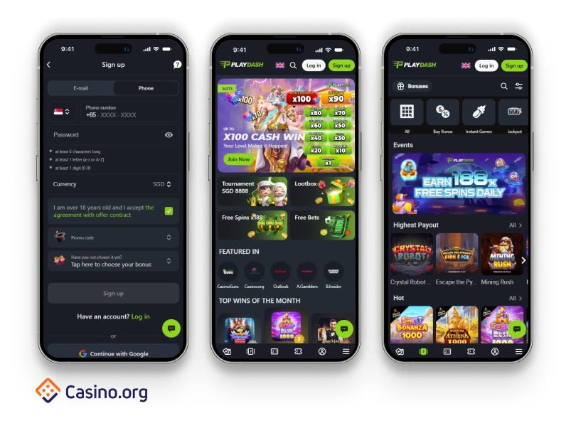 Playdash Casino casino mobile preview