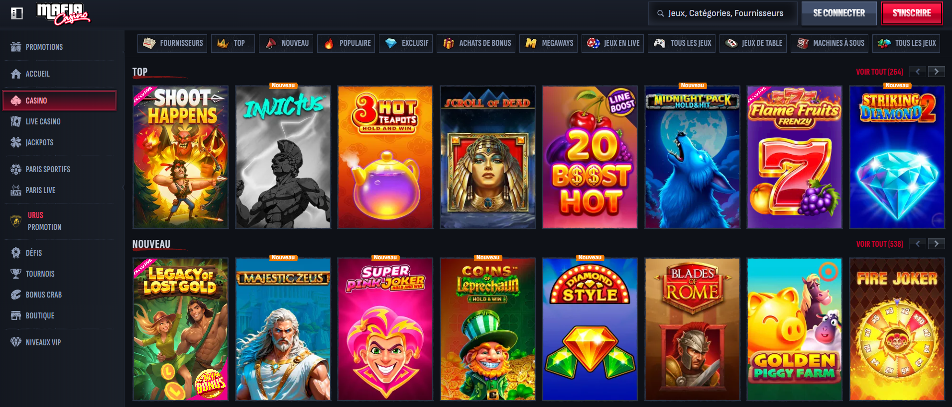 Mafia Casino games
