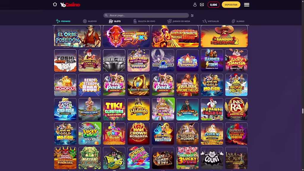 Galería de juegos de YoCasino
