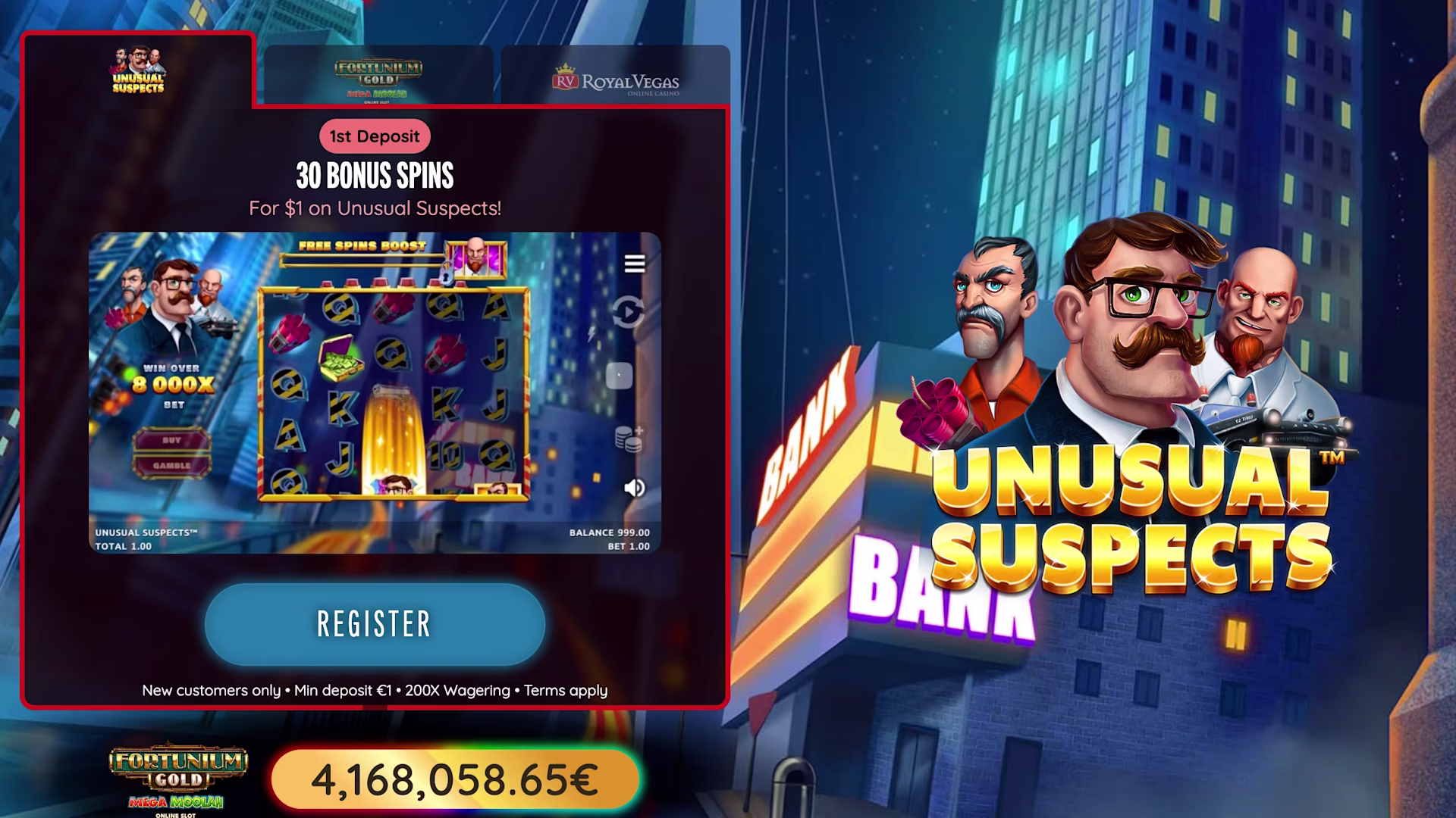 CAEN - Royal Vegas 1 dollar deposit offer