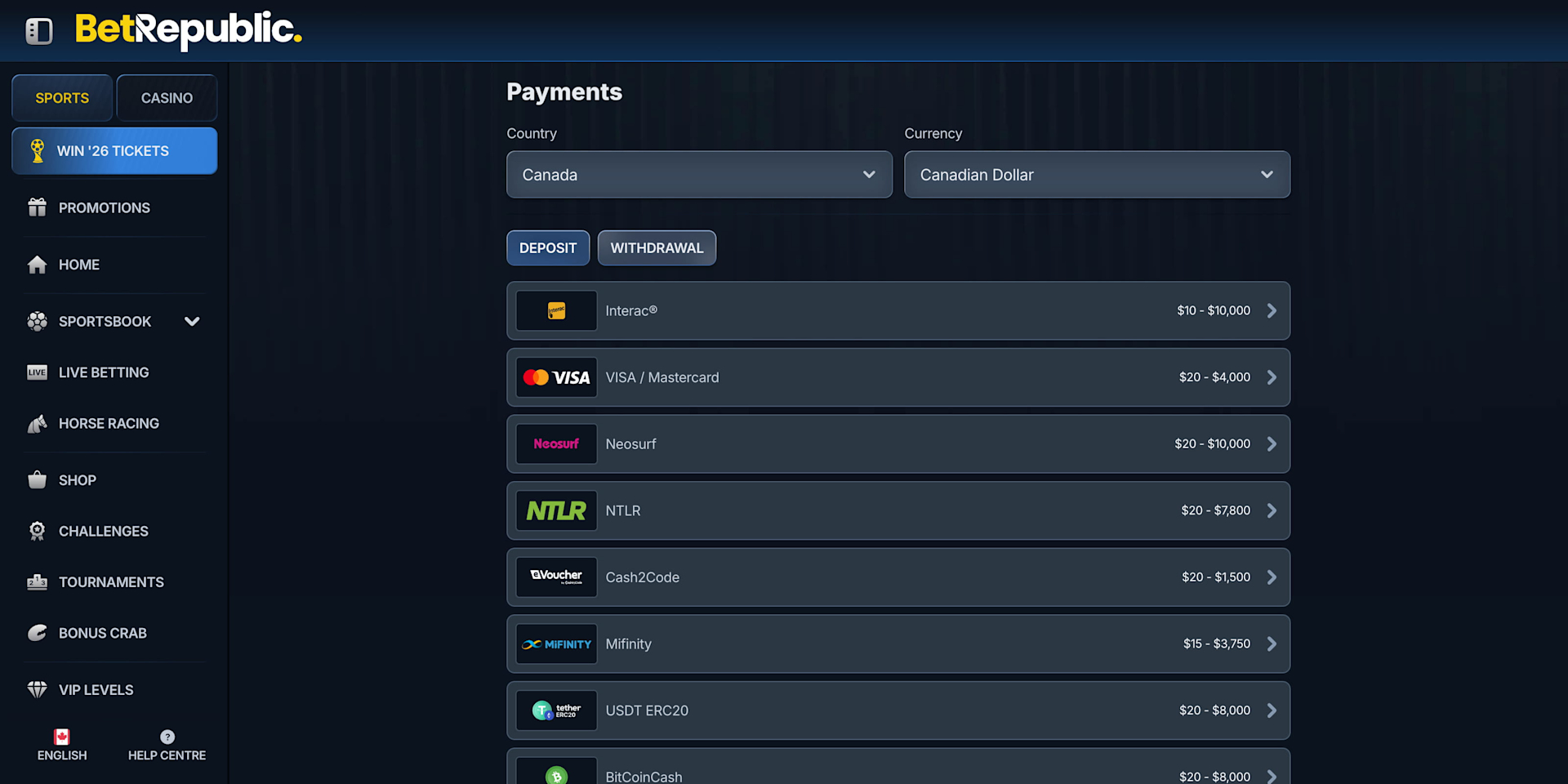 betrepublic.com ca payments