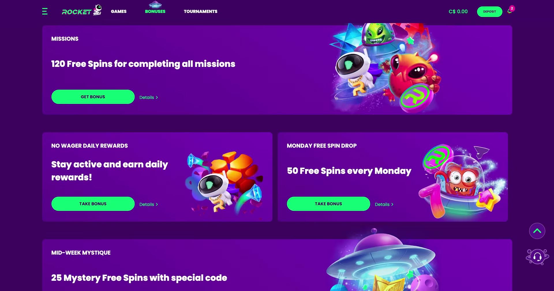Rocket bonuses