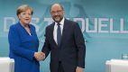 Angela Merkel und Martin Schulz beim TV-Duell