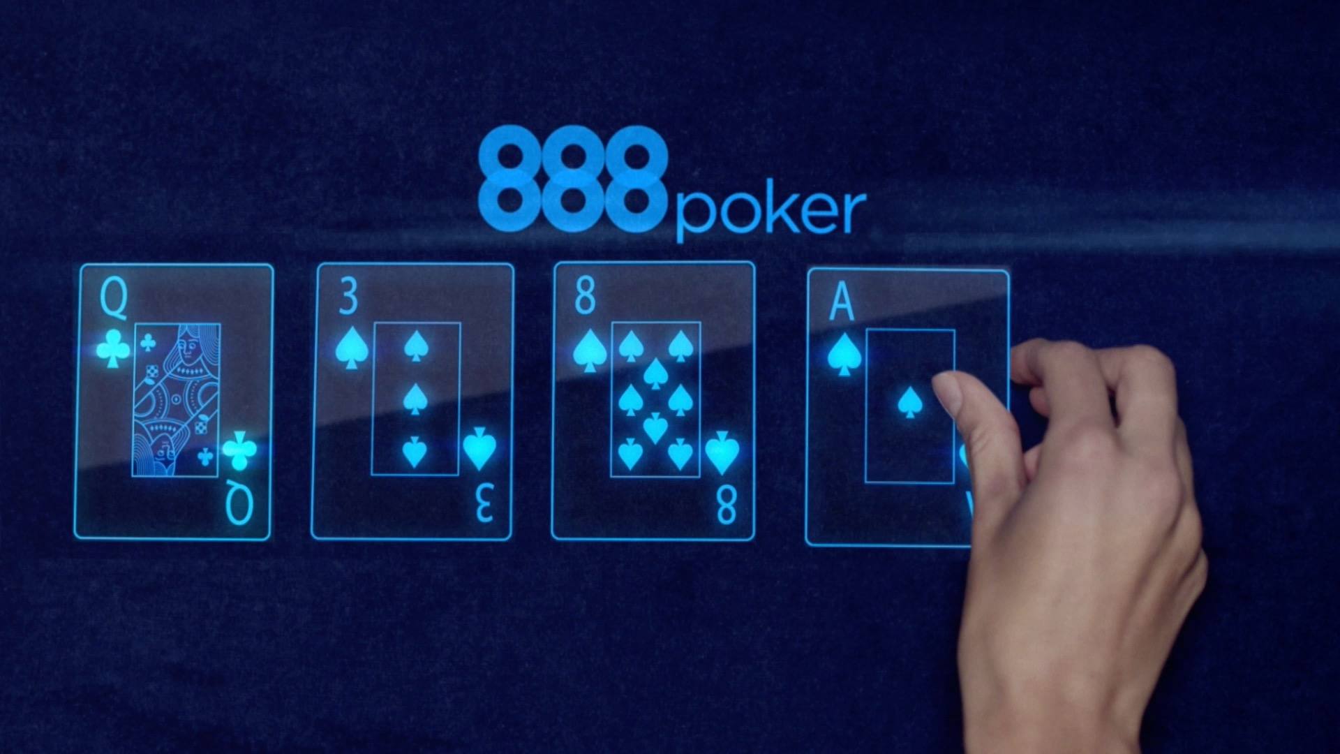 888Poker Logo mit Spielkarten 