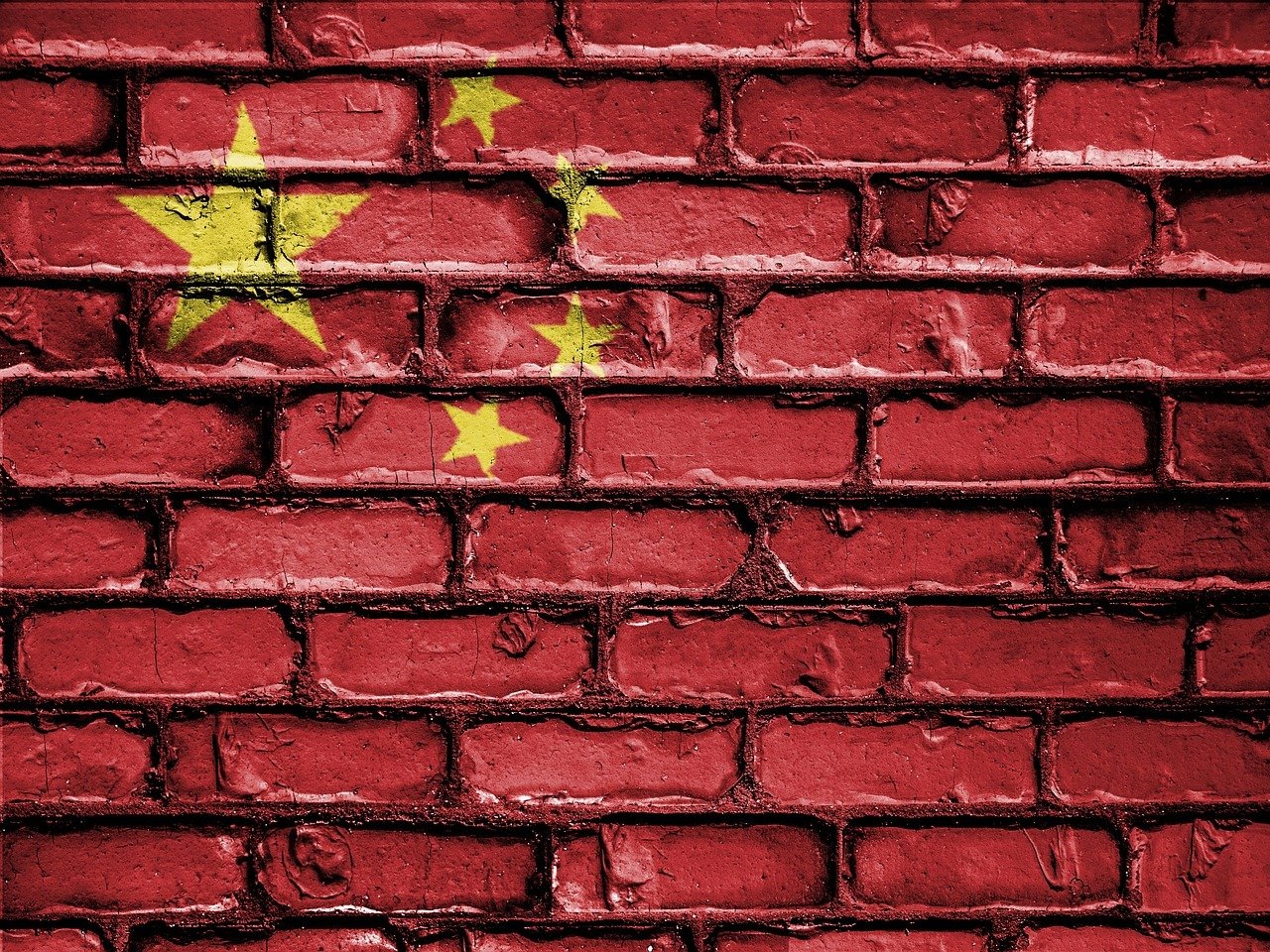 China Flagge Mauer