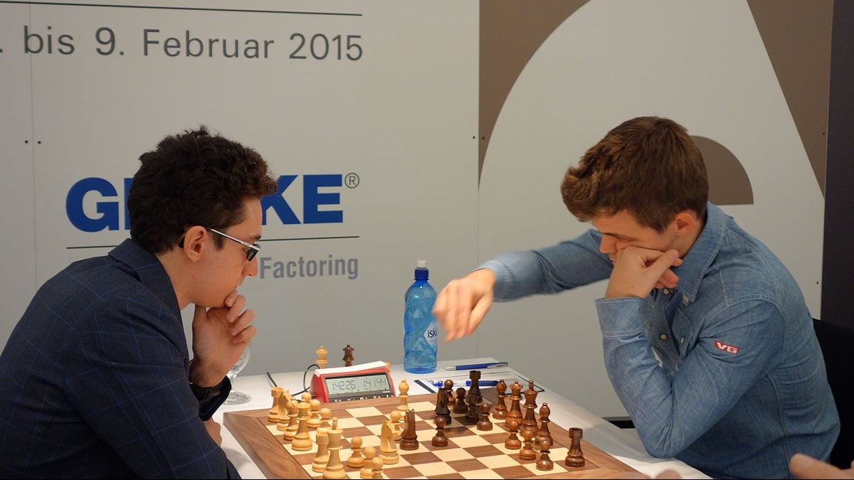 Magnus Carlsen und Fabiano Caruana