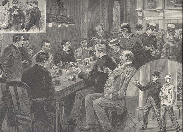 Faro-Partie in New Jersey, 1889