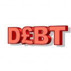 Schriftzug Debt