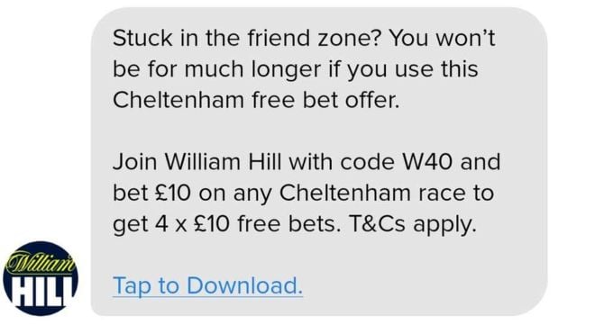 Tinder Werbung von William Hill